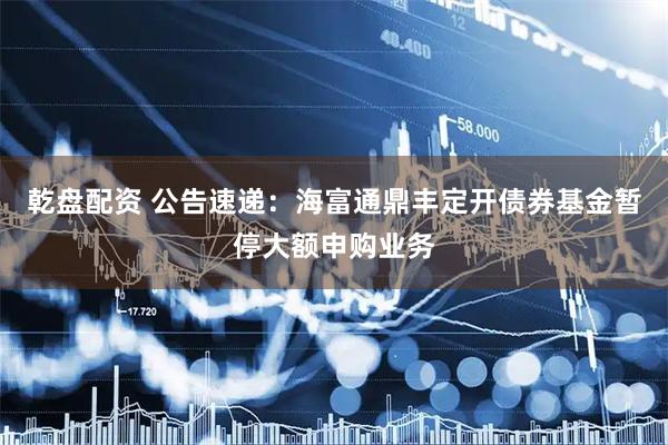 乾盘配资 公告速递：海富通鼎丰定开债券基金暂停大额申购业务